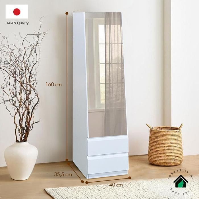 Toraya Lemari Rias/ Meja Rias/ Lemari Pakaian Cermin/ Cermin Full Body/ Standing Mirror Cabinet