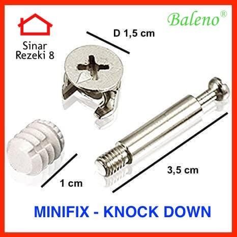 Set Minifix S Baut Knock Down Skrup + Casing + Socket / Furniture *