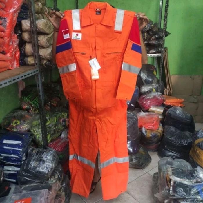 Coverall Wearpack Anti Api Nomex Lokal Pertamina Orange Offshore Flame Resistance (TERBAIK)