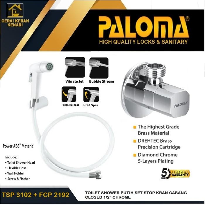 Hemat Keran Paloma Tsp 3102 Fcp 2191 Toilet Jet Shower Set Stop Kran Closet