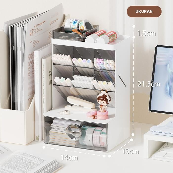 

Kenko Stationary - Dejavu Kotak Meja Organizer Meja Rak Holder Pencil Pulpen Laci Penyimpanan Desk
