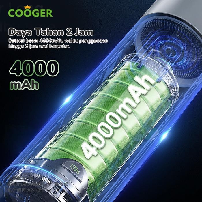 Cooger Pel Lantai Elektrik Electric Spin Mop Portable Alat Pel Listrik Kepala Ganda Multifungsi