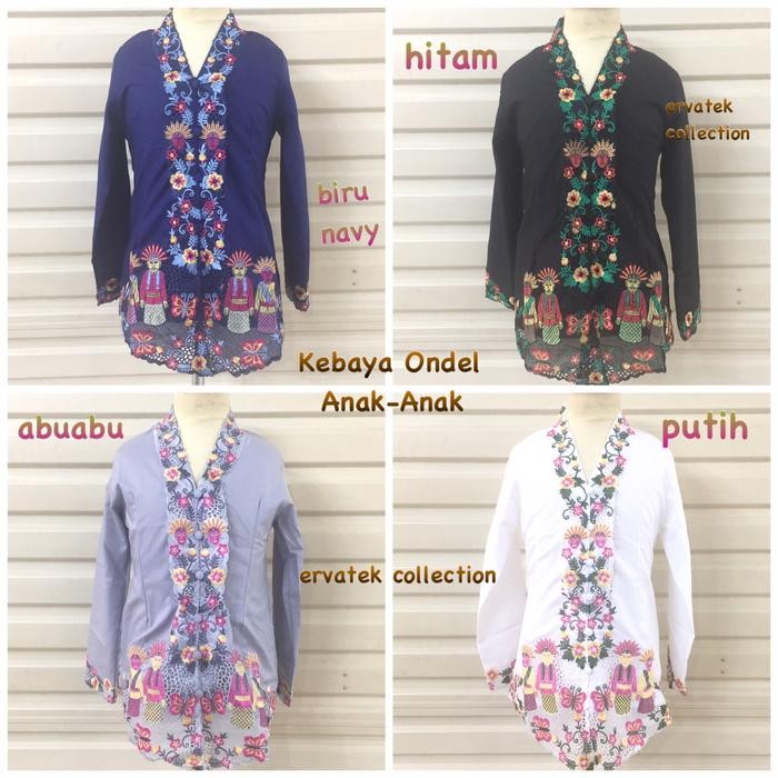 Kebaya Encim Ondel Betawi ANAK KA20 / Seragam sekolah / Baju adat jawa