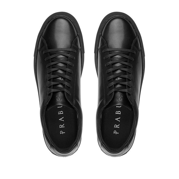 Prabu - Sepatu Kulit Sneakers Pria Cipta Black-Hitam Casual Shoes