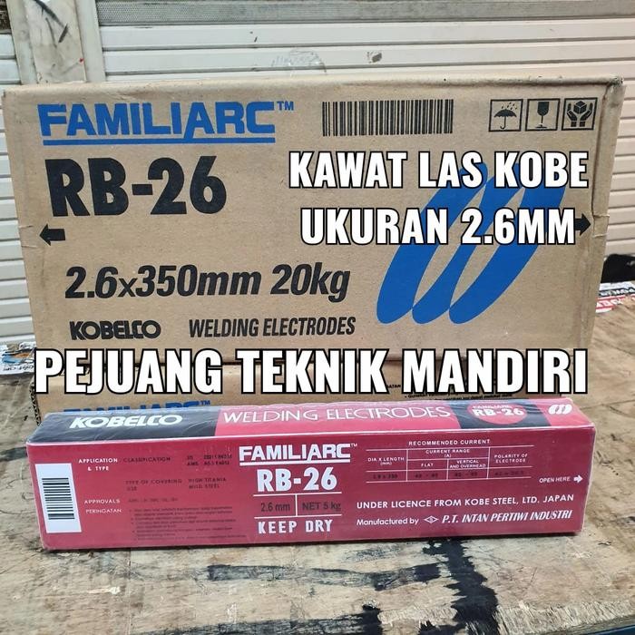 KAWAT LAS KOBE RB26 2.6MM / KAWAT LAS BESI KOBE RB-26 2.6MM