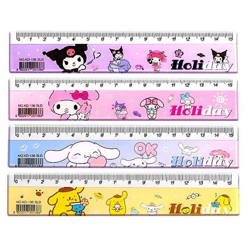 

GROSIR Penggaris Fancy Plastik 15 Cm Sanrio Kuromi Cinamonrol Melody Pompompurin