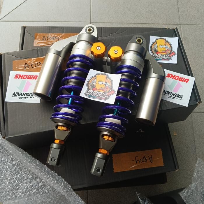 SHOCK SHOWA STEL CNC BLUE SIZE 320MM PCX CBU,NMAX,AEROX NEW ORI THAI