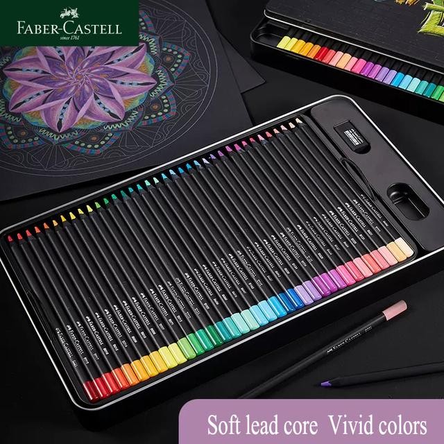 

Faber Castell Pensil Warna Hitam Edisi 24/48/72, Perlengkapan Seni Pensil Warna Lembut Kayu Hitam
