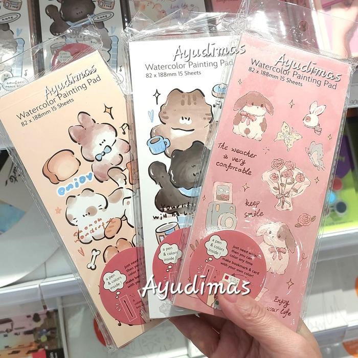 

Warercolor Painting Pad Set - Buku mewarnai dgn cat air, sdh termasuk kuas dan catnya