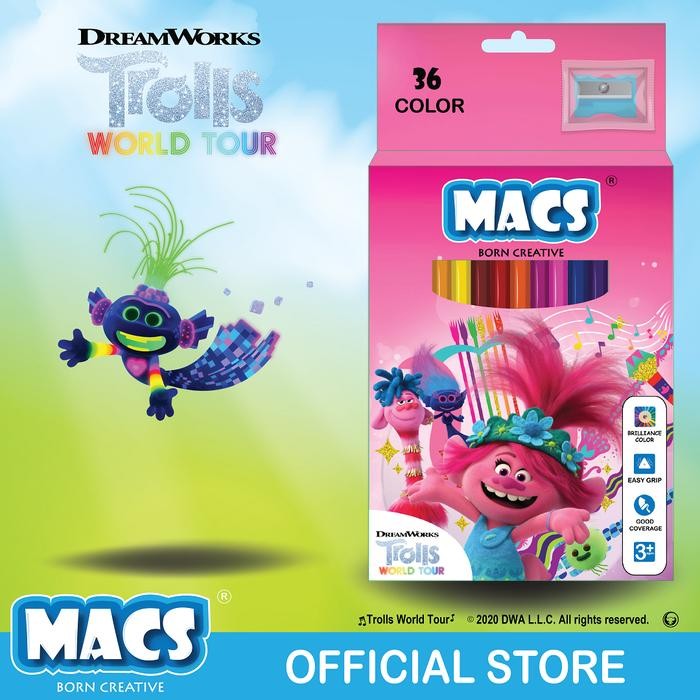 

MACS Holiday bundle 36 Trolls color pensil+12 warna oil pastel crayon