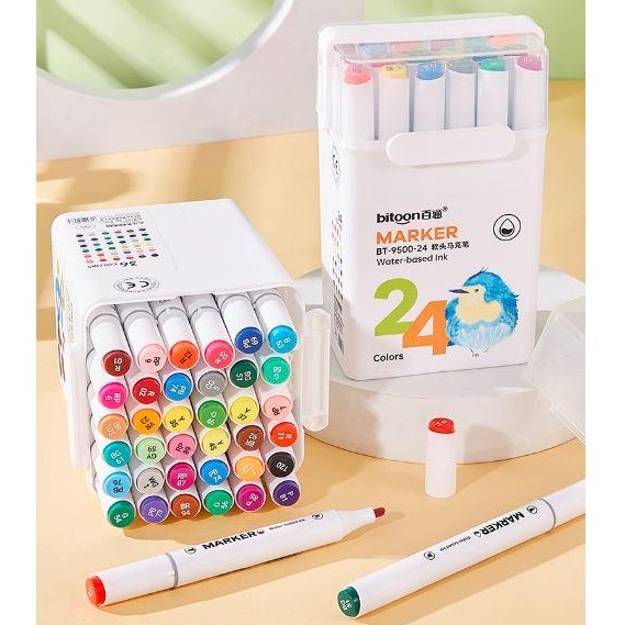 

Creative Art Marker Double Head Waterbased and Washable Spidol Kartu Stationery
