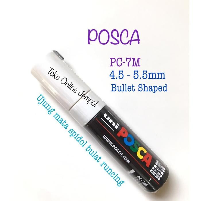 

4.5-5.5mm PUTIH PC-7M Spidol POSCA Bullet Shaped Marker ATK0892PC