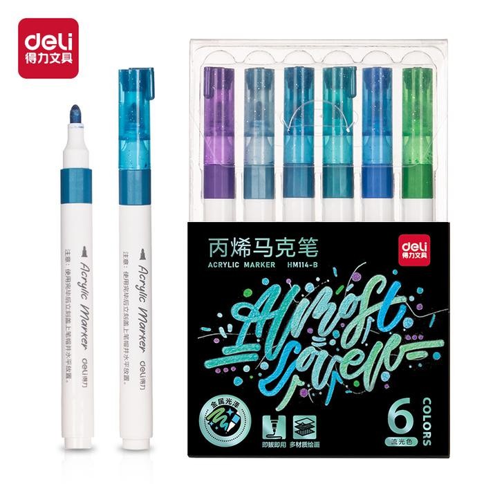 

Deli Spidol Akrilik / Acrylic Marker 6 Warna HM114