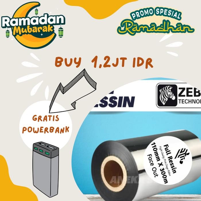 MASRI Ribbon Barcode Full Resin 110X300 M 110 X 300 Ribbon Barcode