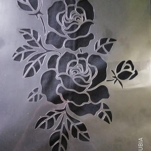 

Stencil dinding motif rose