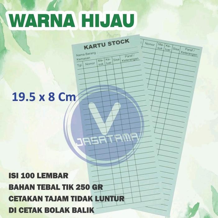 

TUMI Kartu Stok Barang / Kartu Stok Obat Kartu Stok 5 Warna Bisa Paket Combi Cetak Bolak