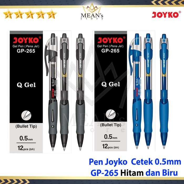 

I77W Pen Joyko Q Gel Gp-265 0.5Mm / Pulpen Gel Joyko Cetek- Hitam, Biru