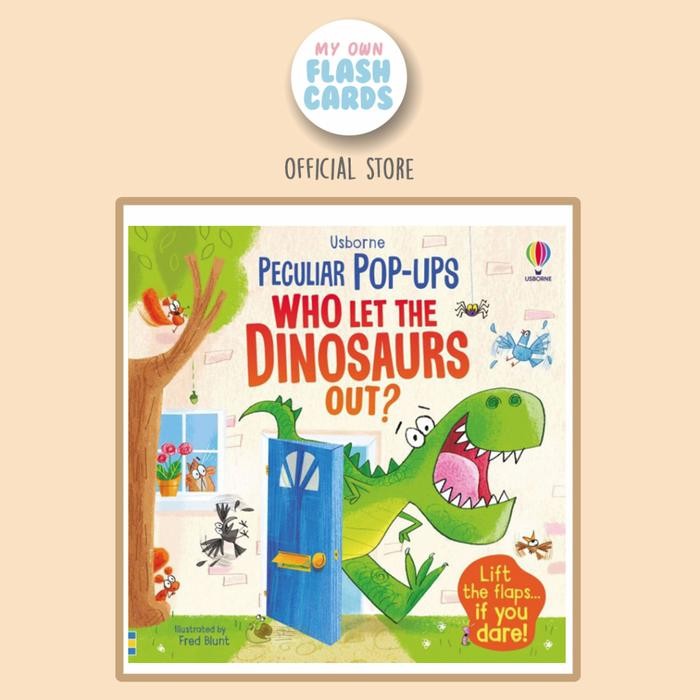 

Usborne Peculiar Pop-Ups Who Let the Dinosaurs Out Lift the Flap ted children Pop up Book Buku