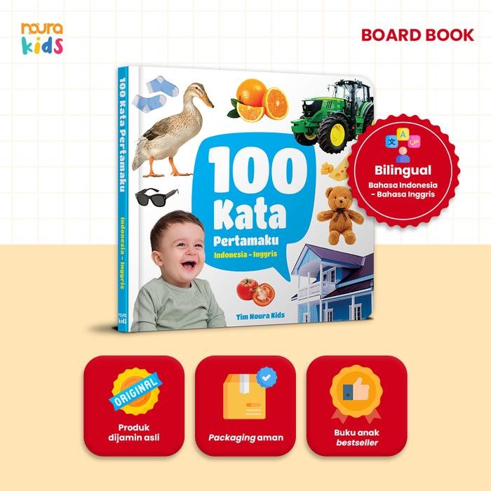 

[Mizan] Buku 100 Kata Pertamaku (Boardbook) Republish Bilingual Indonesia - Inggris