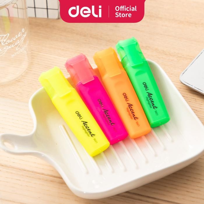 

X689 Deli Highlighter - Pahat/Chisel 4Pcs/Pak 1-5Mm Kuning,Hijau Es622