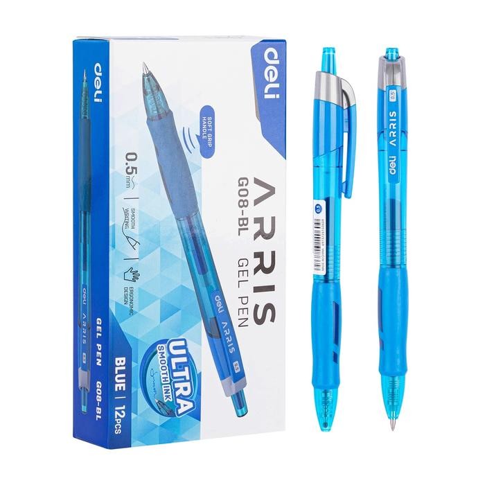 

X689 Deli Gel Pen 0.5Mm 2 Warna Hitam/Biru 12 Pcs/ Deli Pulpen Gel Cetek 0.5Mm 2 Warna Isi