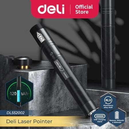 

X689 Deli Laser Pointer Senter Laser 3B Sinar Hijau Rechargeable Dl55200X