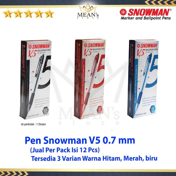 

X689 Pulpen Snowman V5 / Ball Pen Cetek V5 0.7Mm Hitam Merah Biru