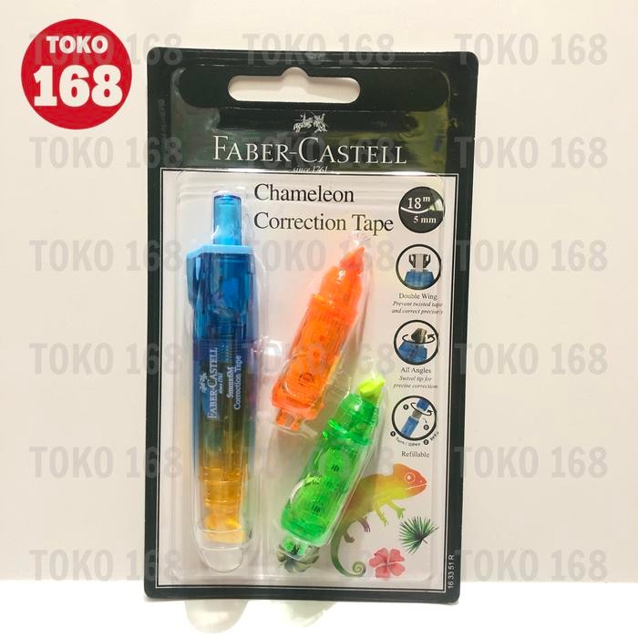 

X689 Faber Castell Correction Tape/Tipex Kertas Chameleon + Refill (Set)