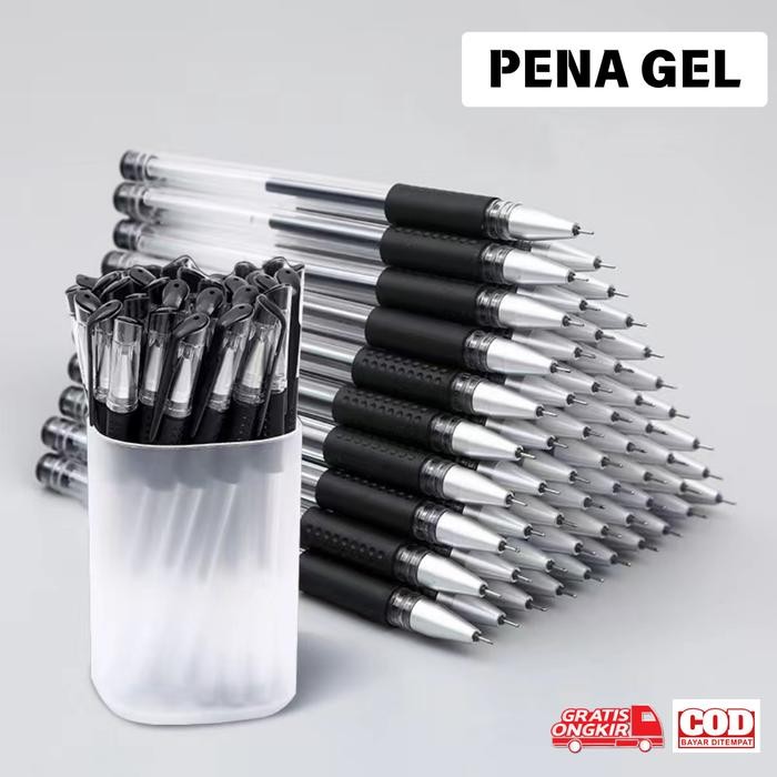 

X689 (Bisa Cod) 100 Pcs Pena Gel Hitam Berkualitas Tinggi Isi Ulang Berbasis Air 0,5Mm -