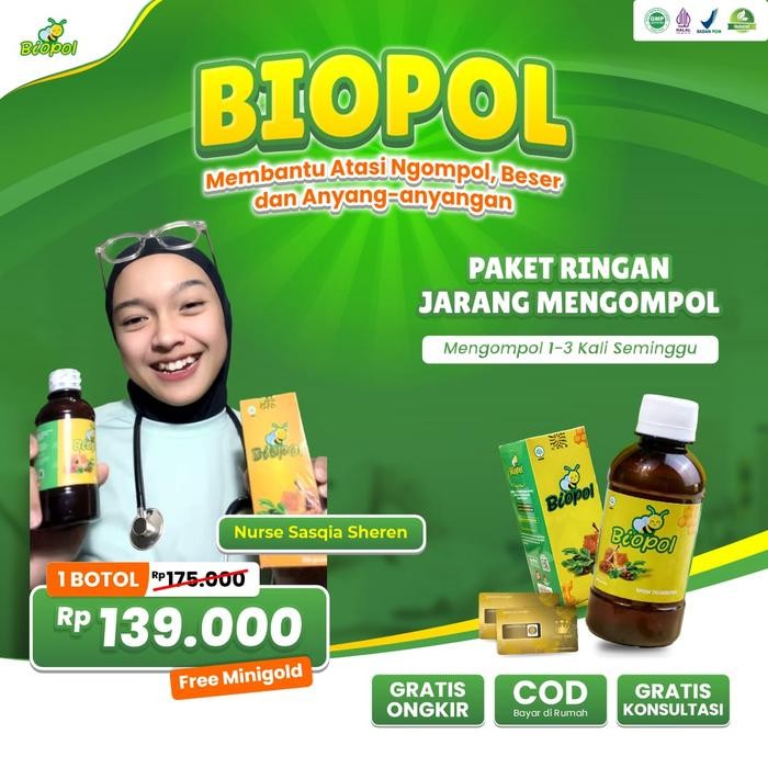 

BIOPOL Madu Stop Ngompol Original Anti Ompol, Beser & Anyang-anyangan Untuk Anak Remaja Dewasa BPOM