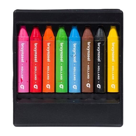 

*WASHABLE & ERASABLE* Bruynzeel Wax Crayon set 8 colours