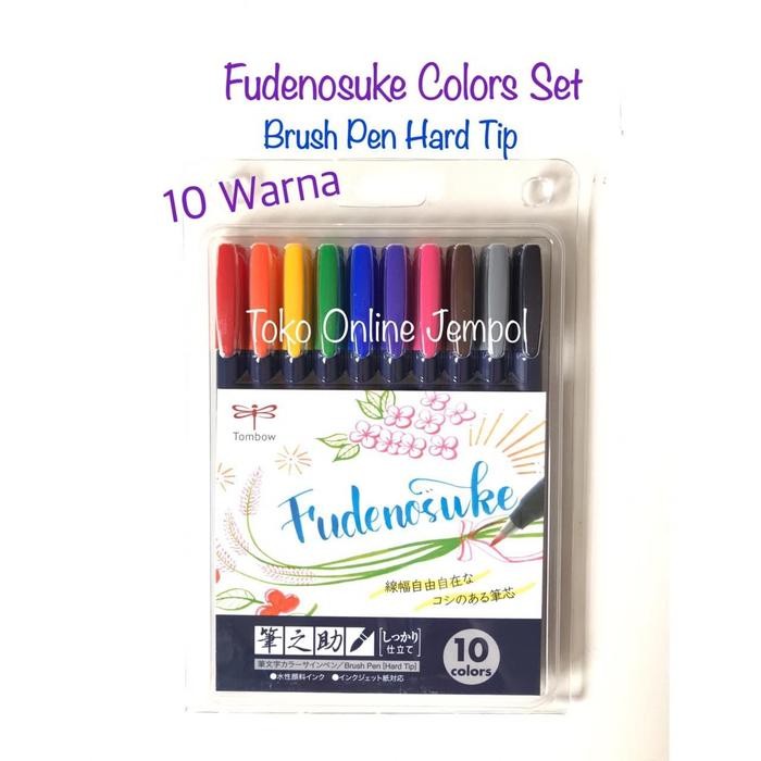 

Tombow Fudenosuke Colors Brush Pen Hard Set 10 Warna 647990 ATK0849TW