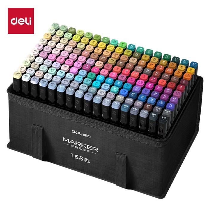 

Deli Spidol Sketsa Profesional / Sketch Marker 168 Warna Dual T HM02