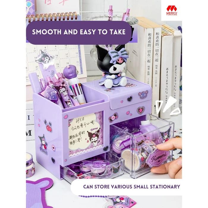 

Mercy Sanrio Kuromi Pen Holder Kotak Penyimpan Alat Tulis Organizer Kotak Penyimpan Alat Serbaguna