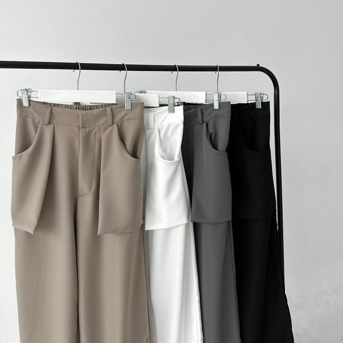 FJPY Soho Pants - Posha Official Celana Panjang Highwaist Wanita Karet Polyester Soft