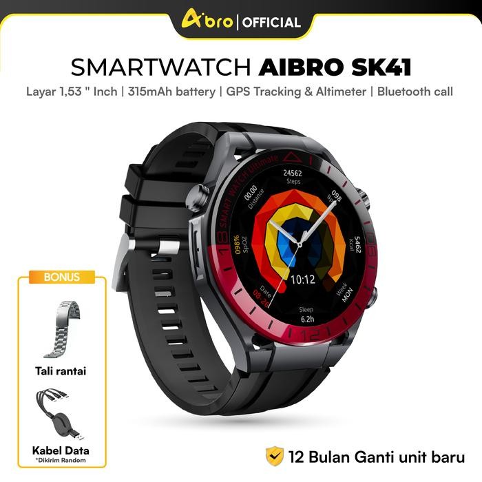 [ GUNCANG 8.8 ] SMARTWATCH GPS Tracking + Altimeter Aibro SK41 Tali Ruber Rantai GPS Tracking