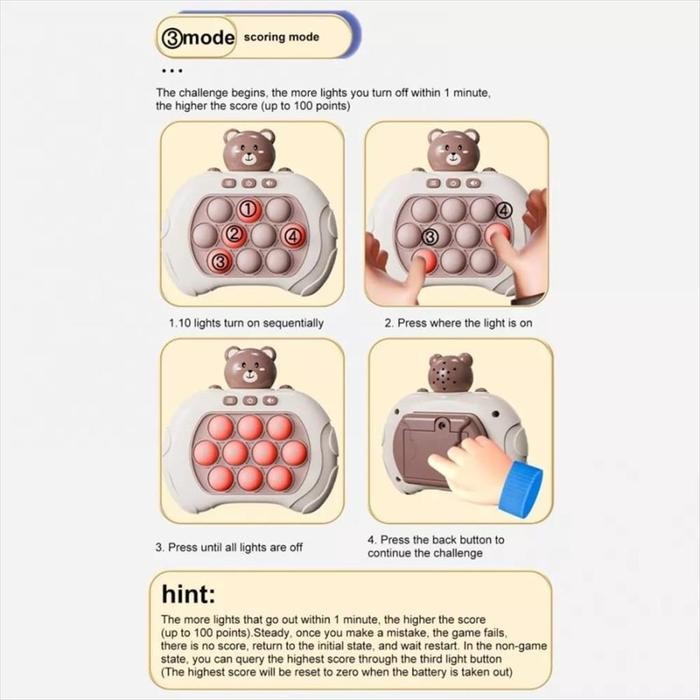 

COD POP IT ELEKTRONIK 2023 NEW POP IT PUSH BUBBLE GAME CHALLENGE FIDGETS DENGAN MESIN GAME LED