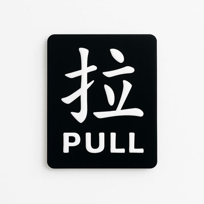 

Bisa E-Katalog! Laser Cut Acrylic Sign/Tanda "Pull/Push" Chinese Set 01