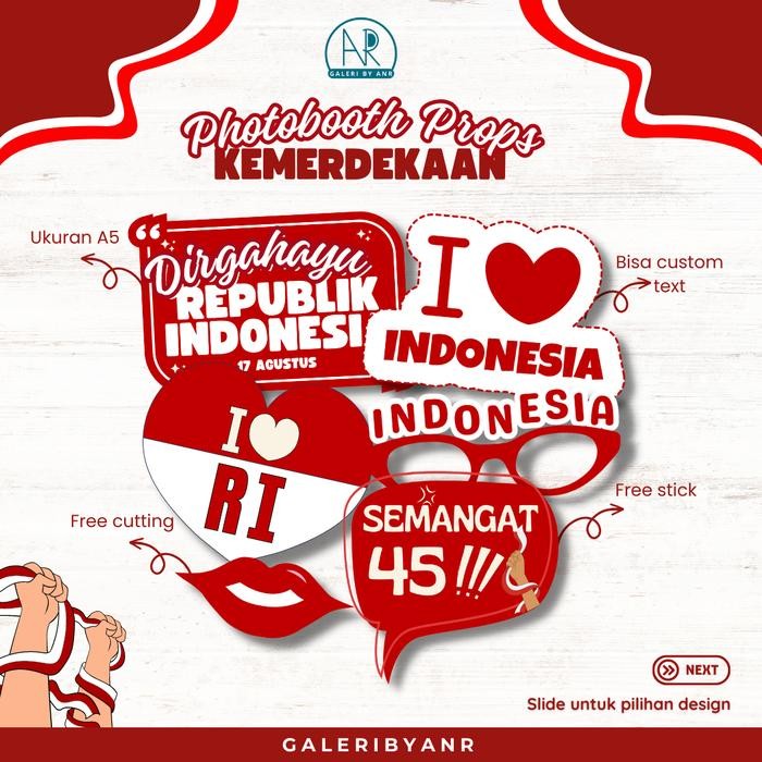 (Allthebest) D33 Photobooth Props Acc Kemerdekaan Dirgahayu indonesia 17 Agustus Properti foto