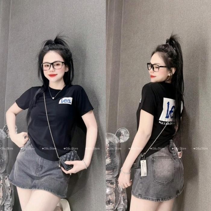 TSHIRT LEA wanita kaos distro kaos cotton combed24s Baju Dital Atasan KAOS LEA - orange, Ld 85cm M