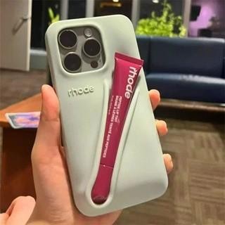 Case fo Ponsel Silikon Lembut Pelindung Lipstik Rhode Mewah untuk iPhone Lip Gloss Wanita Gadis