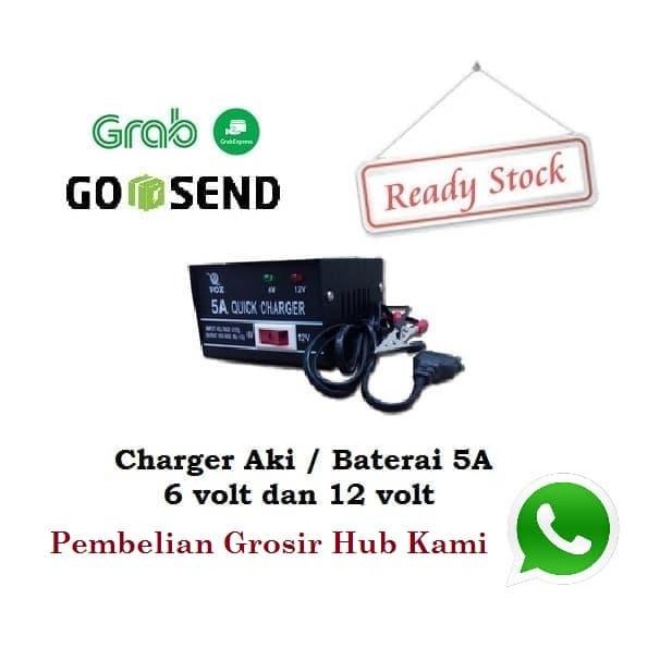 Charger aki mobil dan motor mainan anak anak Charger baterai 6V & 12V