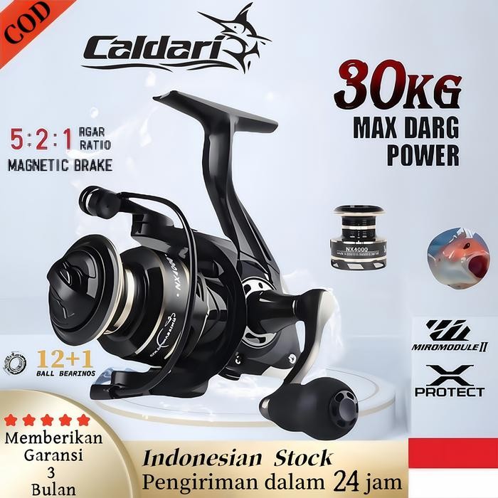 H5_T Caldari Reel Pancing Nx2000-7000 Asli Besi Spinning Reel Murah Kuat Metal Power Handle