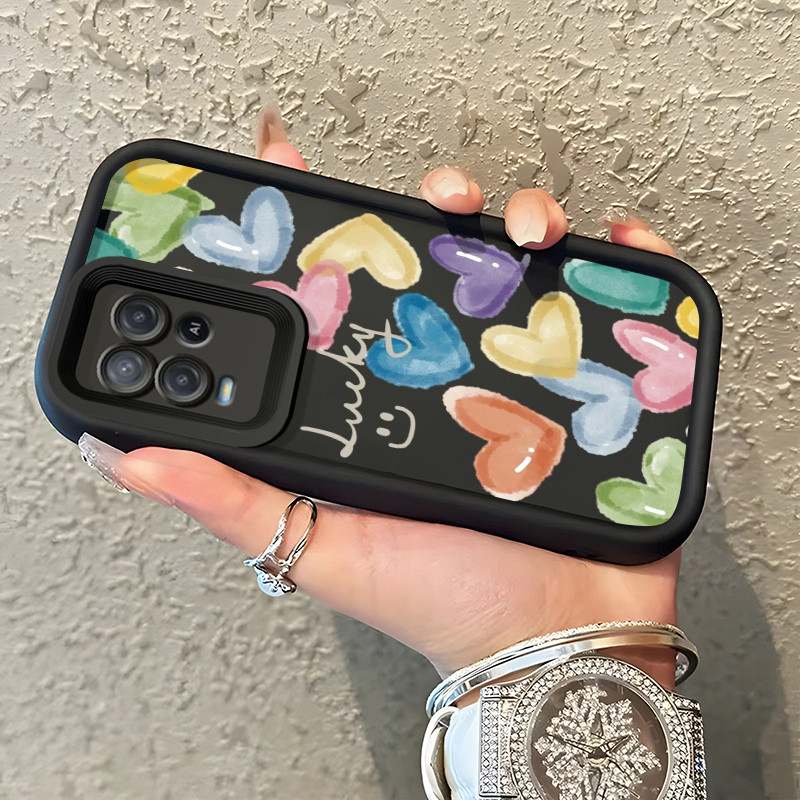 Casing Hp OPPO A54 Case Casing Graffiti Emoji Tas pola HP Kasing Silikon Softcase mata langit tangga