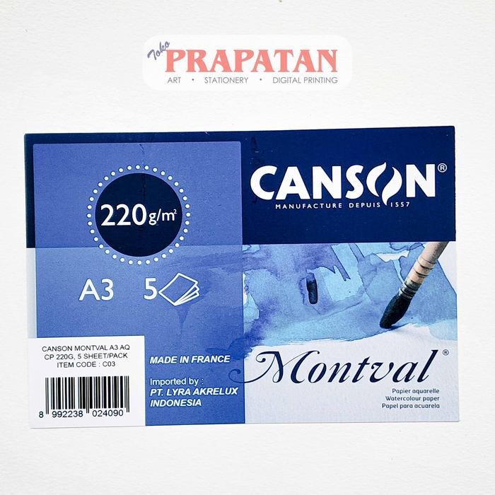 

SARI Canson Montval Watercolor Paper A3 220Gsm Kertas Cat Air