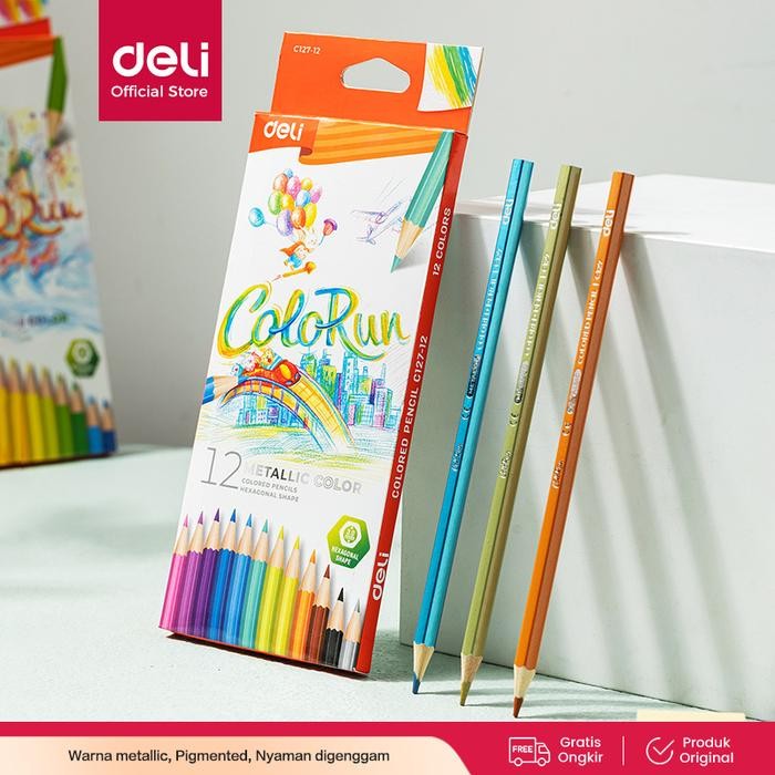 

SARI Deli Colored Pencil / Pensil Warna Metalik Nyaman Digenggam Ec127-12