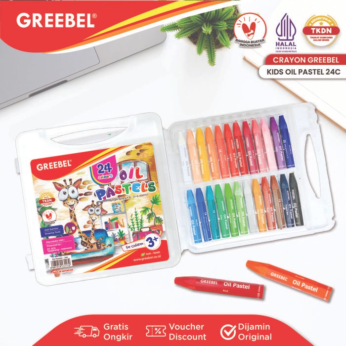 

SARI Greebel Crayon Krayon Kids 24 Warna / Kids Oil Pastel 24 (Kop24) Crayon Set Mewarnai