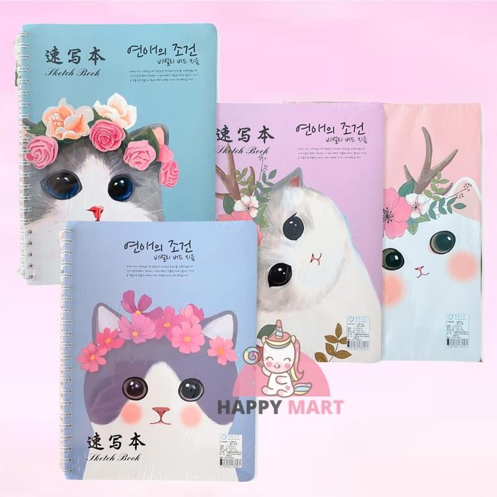 

SARI Sketchbook A4 Spiral Fairy Cat Pink