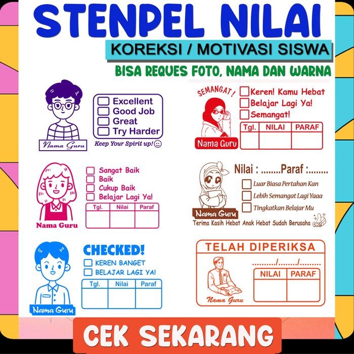 

SARI Stempel Nilai Guru / Penilaian / Koreksi / Checked / Reward