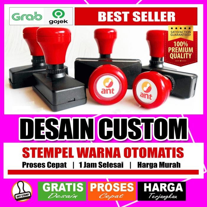 

5WUM Stempel Warna Otomatis Flash Custom Murah Berkualitas Biru Hijau